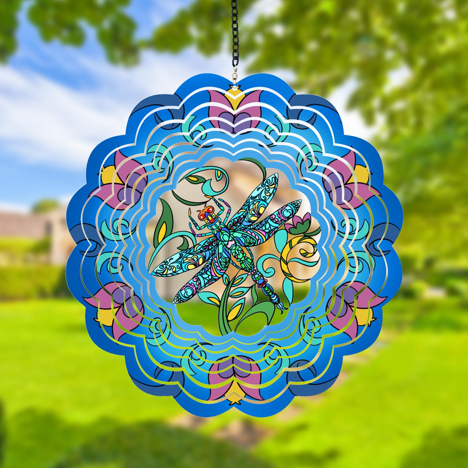 Dragonfly Garden Ornaments outdoor, Wind Spinners for Garden, Birthday Presents for Mum Unique, Pinwheels Wind Chimes outdoor, Gardening Gifts Dragonfly Gifts for Women, Mum, Grandma