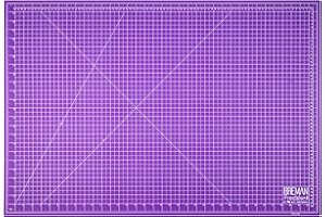 Breman Precision 24x36 Inch Self Healing Cutting Mat – 2-Sided 5-Ply PVC Purple/Gray Cutting Mats for Crafts, Sewing, Quilting & DIY Projects with Durable Non-Slip Surface and Precise Grid Lines