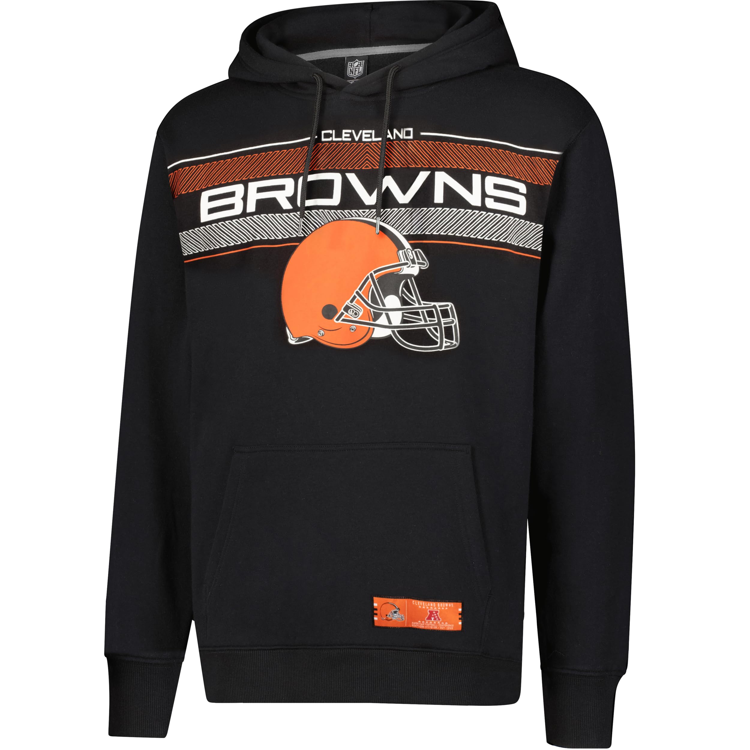 Ultra Game NFL Official Adults Super Soft Pullover Hoodie Sweatshirt - Warm Polyester Blend - Unisex, Cleveland Browns, Black, XX-Large Image