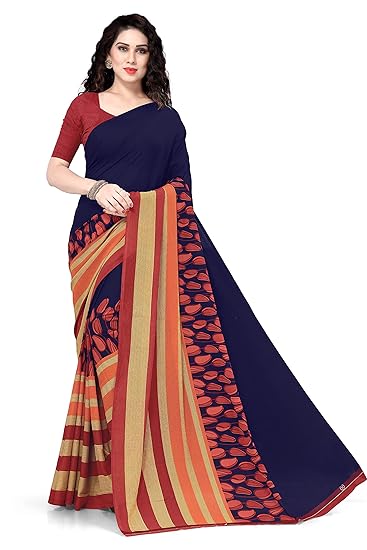 Womens Reniyal Floral Prints Saree With Un-stitched Blouse Piece