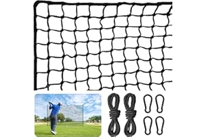 Visupor Nylon Golf Net 10-50ft - Practice Hitting Net With Rope and Carabiners, Durable Weatherproof Barrier for Baseball, Hockey, Soccer