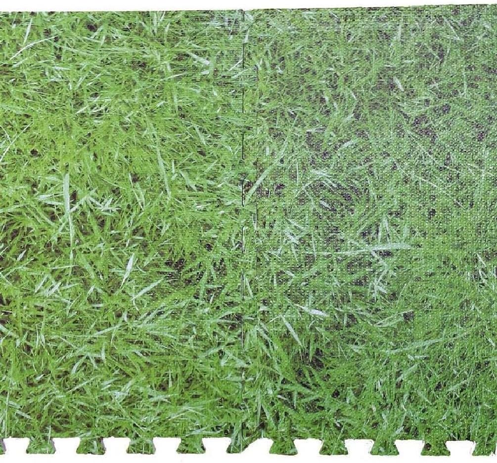 Interlocking Grass Effect Eva Mat Floor Tiles Soft Foam Protection Kid Play Room