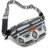 Montana West x Wrangler Large Fanny Packs for Women Western Crossbody Sling Bags Aztec Belt Purse