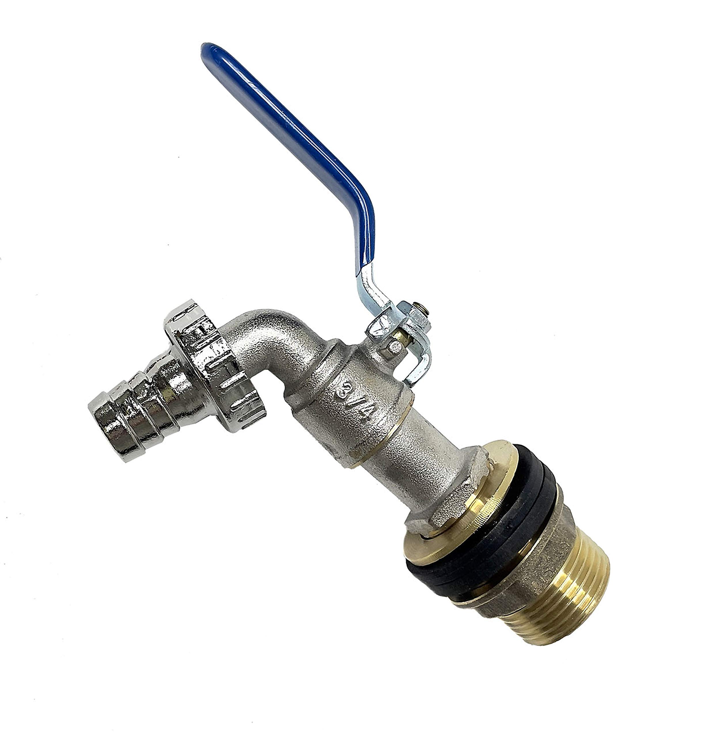 Soytich Tank screw connection + tap 19 mm barrel screw connection 3/4 inch female thread 1 inch male thread (H03F02)