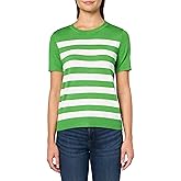 Nautica Women's Crew Neck Stripe Short Sleeve Sweater