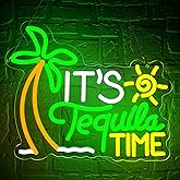 It's Tequila Time Neon Sign for Wall Decor Tequila Neon Light for Man Cave Dimmable LED Light Up Bar Sign for Home Bar Pub Club Bedroom Party Christmas Birthday Gift Wall Art Size13.7*11.8 ( WZCP047)