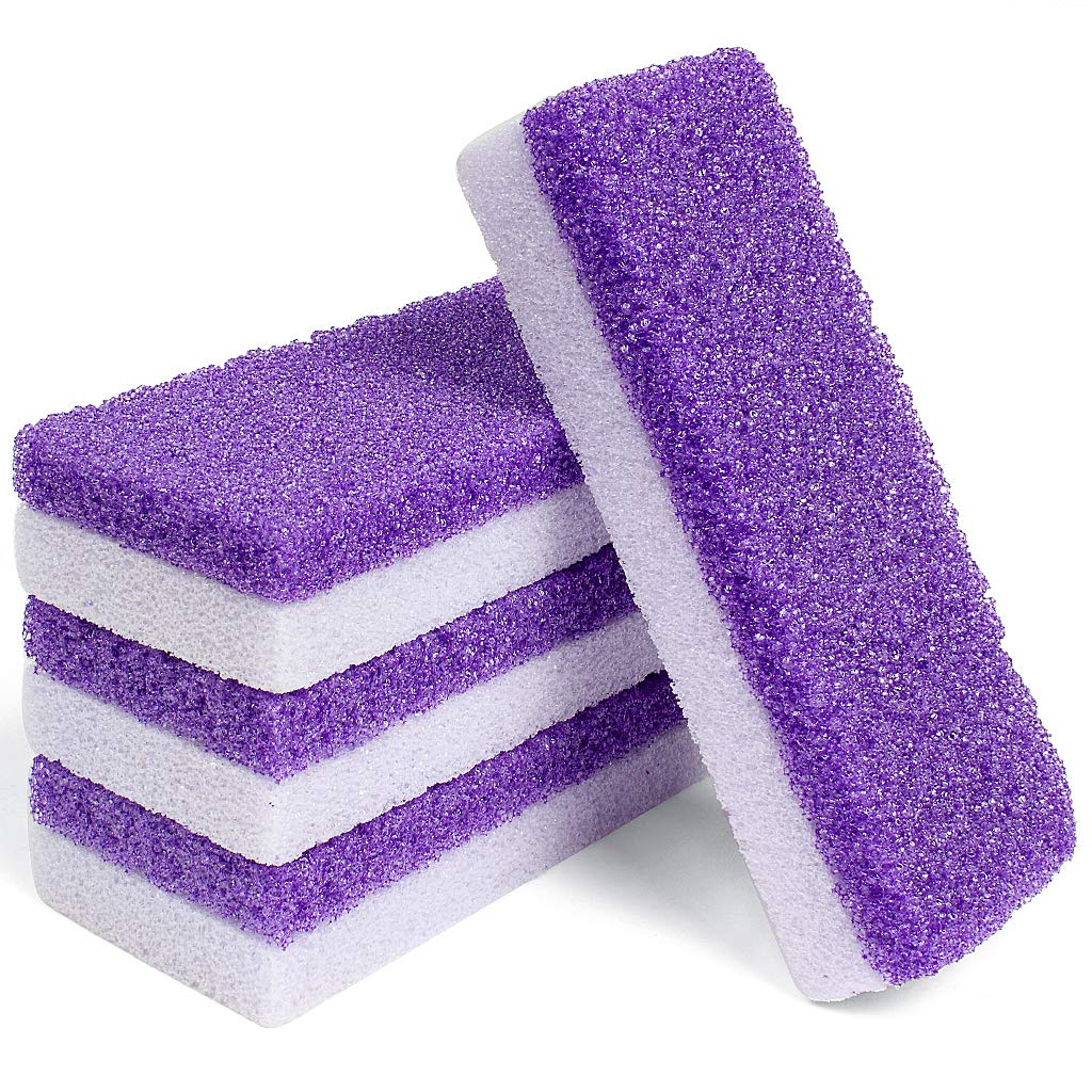 Edealing Foot Pumice Stone,4 Packs Double Sided Hard Skin Callus Remover, Dead Skin Scrubber Pedicure Tools for Foot Caring-Purple: Beauty