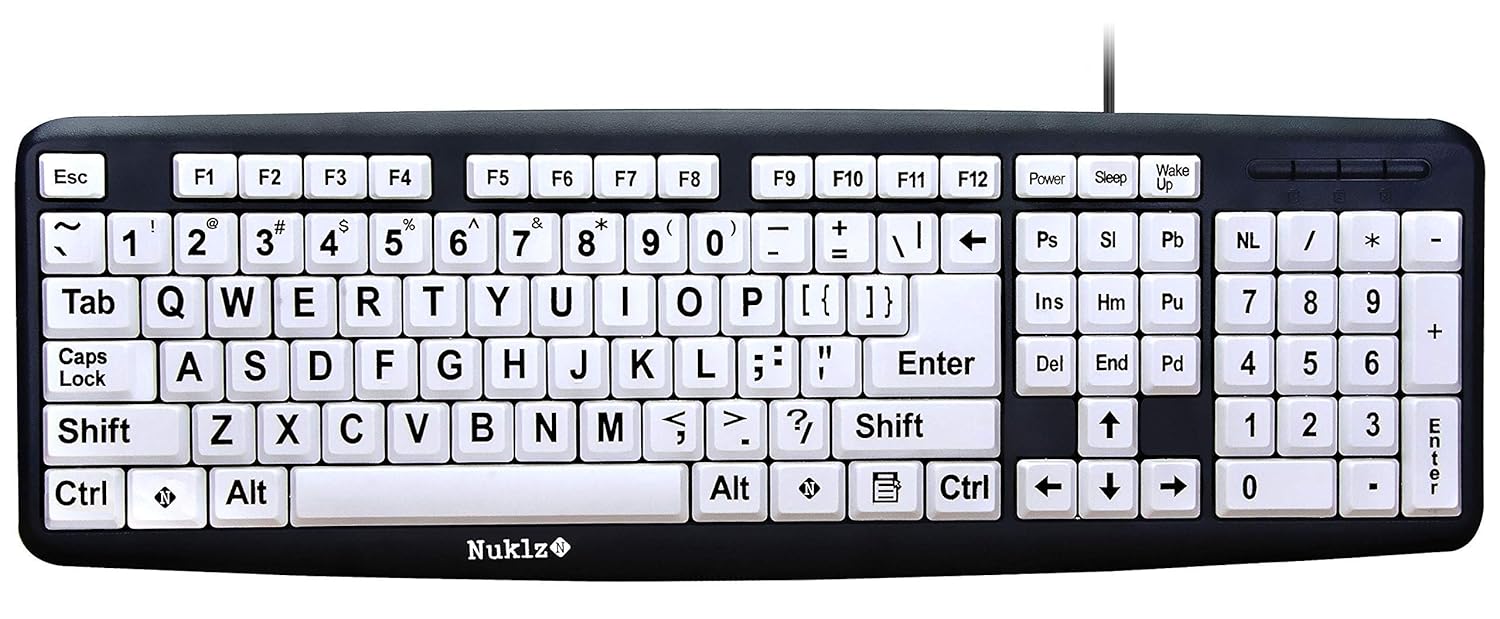 Amazon.in Buy Nuklz N Large Print Computer Keyboard with White Keys