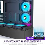 FOIFKIN F1 ATX PC Case with 6 ARGB PWM Fans, Type-C, Black view 3