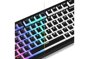 Womier Pudding Keycaps, Black PBT Keycaps 60 65 75 100 Percent 130 Keys, Shine Through Key Cap, OEM Profile for MX-stem Switc