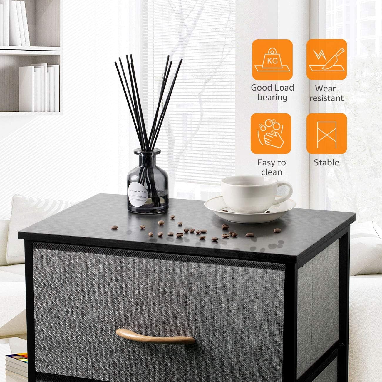 COSYLAND 4 Drawer Dresser Storage Tower, Fabric Organizer Unit Stable for Bedroom, Closet, Entryway, Hallway, Nursery Room: Home & Kitchen