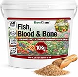 Grow Chem Fish Blood Bone Fertiliser 10kg Bucket Organic Plant & Lawn Feed