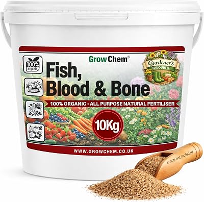 Grow Chem Fish Blood Bone Fertiliser 10kg Bucket Organic Plant & Lawn Feed