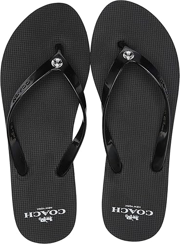 black coach flip flops