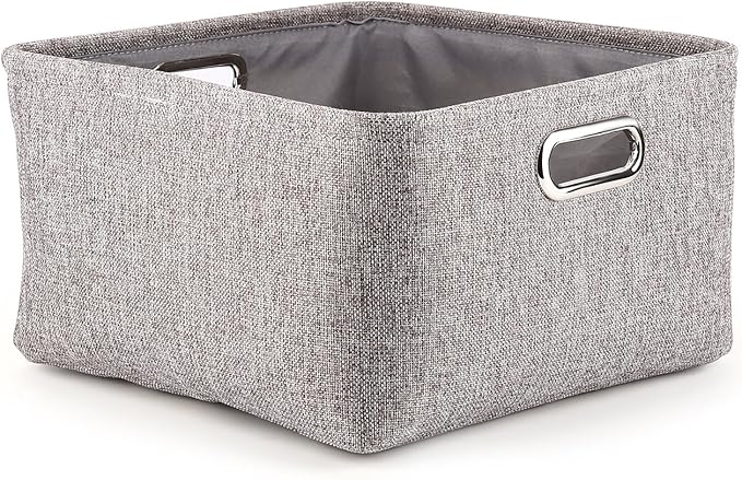 MEE'LIFE Faltbare Aufbewahrungsbox, Leinen Ablagekorb mit Stahlgriffen