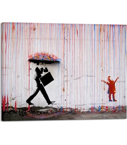 Amazon.com: Banksy Clown with Red Balloon Sad Girl Wall Art