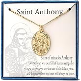 Ascona Valentines Day Gifts for Her Saint Christopher/Michael/Jude/Joseph/Anthony Necklace for Women Catholic Medal Pendant Jewelry 18+2 Inches