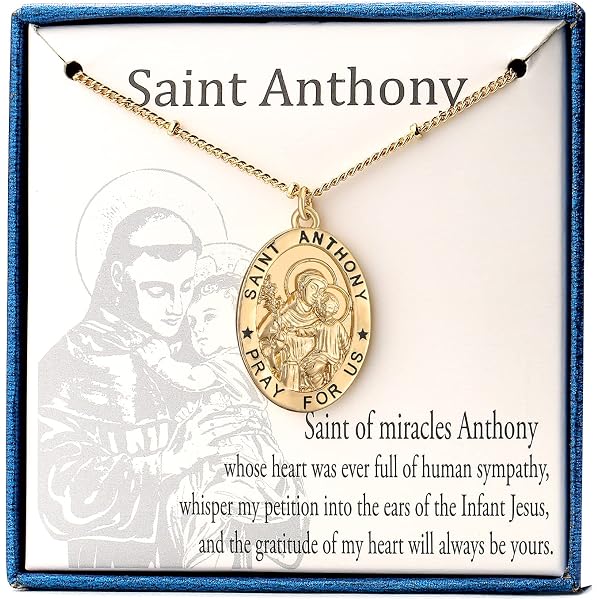 thumbnail image 2 of Ladies St. Anne Medal Pendant Necklace With 20" Chain, Gift Box & Prayer Card 2 of 5