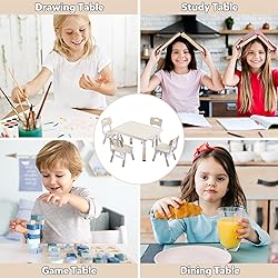 Adjustable Kids Table & Chairs Set for Ages 3-8
