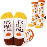 SOCKJAR Halloween Socks for Women - Fuzzy Fall Socks, Spooky Gifts - Thanksgiving Turkey Gifts