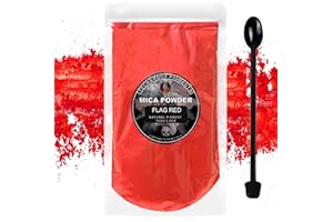 Flag RED Mica Powder for Epoxy Resin 100g / 3.5oz. Sealed Bag - TECHAROOZ 2 Tone Resin Dye Color Pigment Powder for Lip Gloss, Nails, Colorant for Slime Bath Bombs Soap Making & Polymer Clay