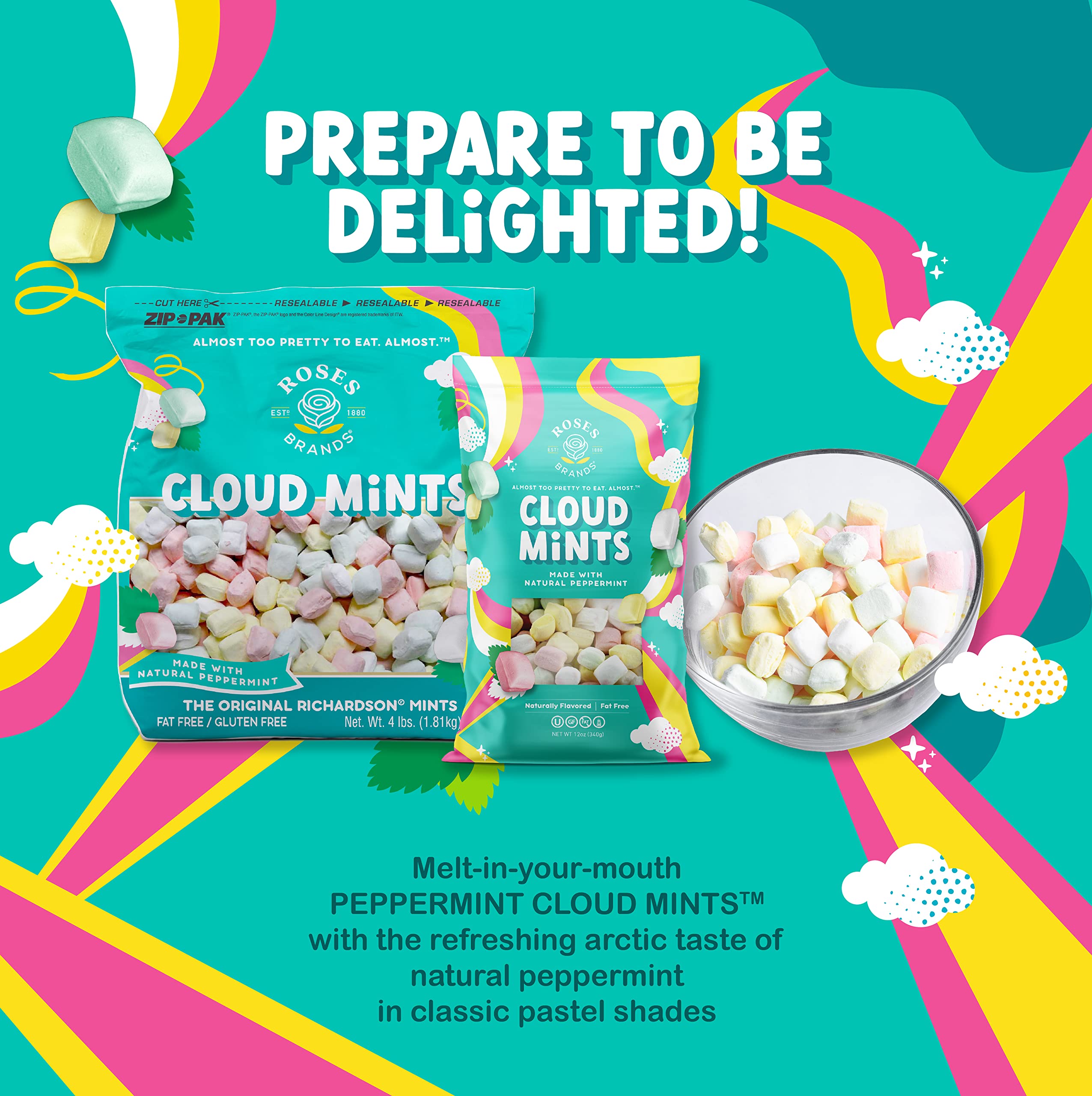 Roses Brands Cloud Mints Peppermint Candy, 4 Lbs on Galleon Philippines