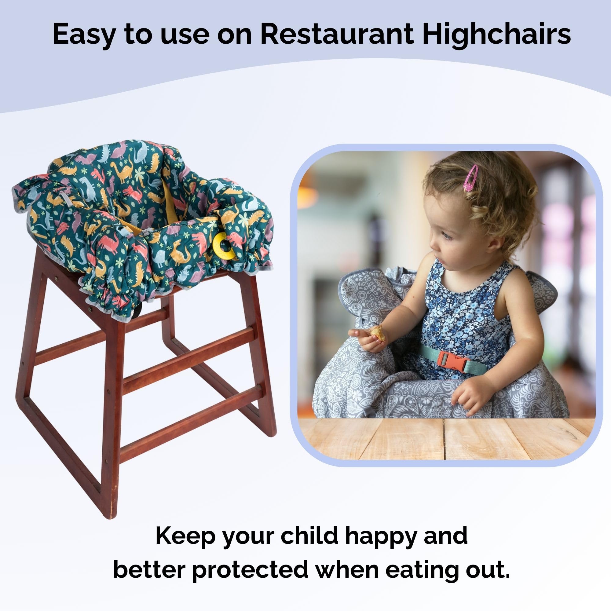 Suessie Shopping Cart Cover and High Chair Cover, Dinosaurs