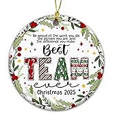 Best Team Ever Christmas Ornament 2025 – Employee Appreciation Gift, Office Holiday Ornament, Corporate Teamwork Keepsake, Ceramic Christmas Tree Decoration for Coworkers, Staff, and Boss