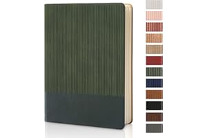 TSFPapier Lined Journal Notebook for Work College Ruled Note Book 5.79"x8.27"A5 PU Leather Daily Journaling 216 Pages for Women Men Writing Home School Supplies Business (Dark Green)