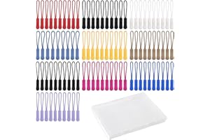 SPEEDWOX 100pcs Zipper Pull Replacement - 10 Colors Zipper Tags Nylon Cord Pull Tabs for Backpacks, Jackets, Luggage, Purses,