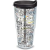 Tervis Friends Pattern Made in USA Double Walled Insulated Tumbler Travel Cup Keeps Drinks Cold & Hot, 24oz, Classic