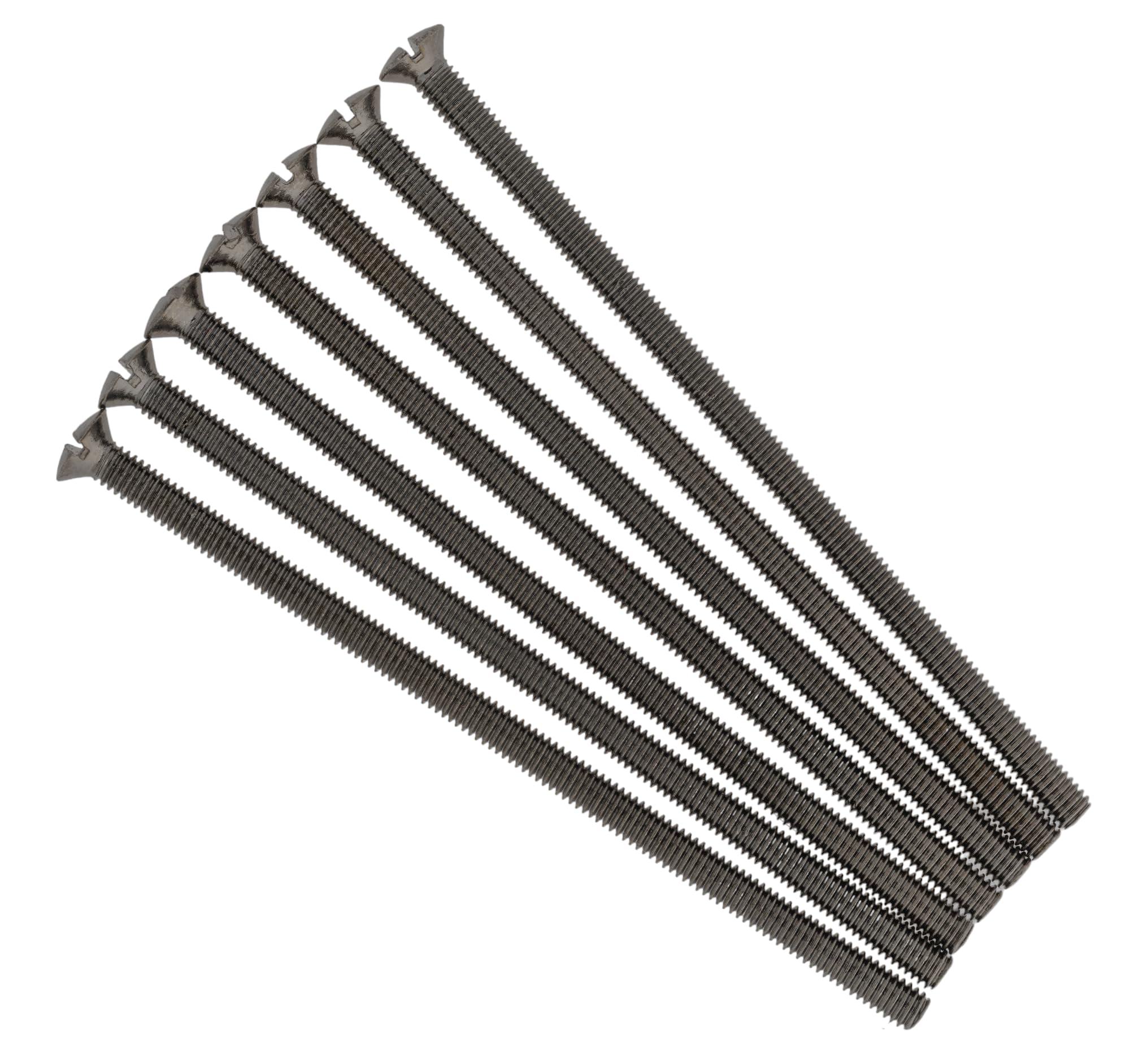 Evoges M3.5 x 75mm Long Raised Countersunk Slotted Head Electrical Screws for Plugs Socket Switches, Pack of 10 (Black Nickel)