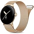JKD Metal Bands Compatible with Google Pixel Watch 2 Band/Pixel Watch 3 41mm for Women Men, Adjustable Stainless Steel Mesh Loop Strap Wristband Replacement for Google Pixel Watch 2/Pixel Watch