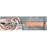 Cretacolor Oil Pencil Drawing Set of 6, Oil Pencil Tin box Set of 6,Multi
