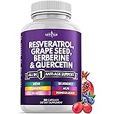 NEW AGE Resveratrol, Berberine, Grape Seed Extract, Quercetin - Polyphenol Supplement for Women and Men with Noni, N-Acetyl Cysteine, Acai - 60 Capsules