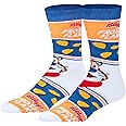 Crazy Socks, Funny Breakfast Cereal Socks for Men, Crew 8-12, Novelty Silly Fun
