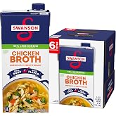 Swanson Lower Sodium Chicken Broth, 32 oz Carton (6 Pack)