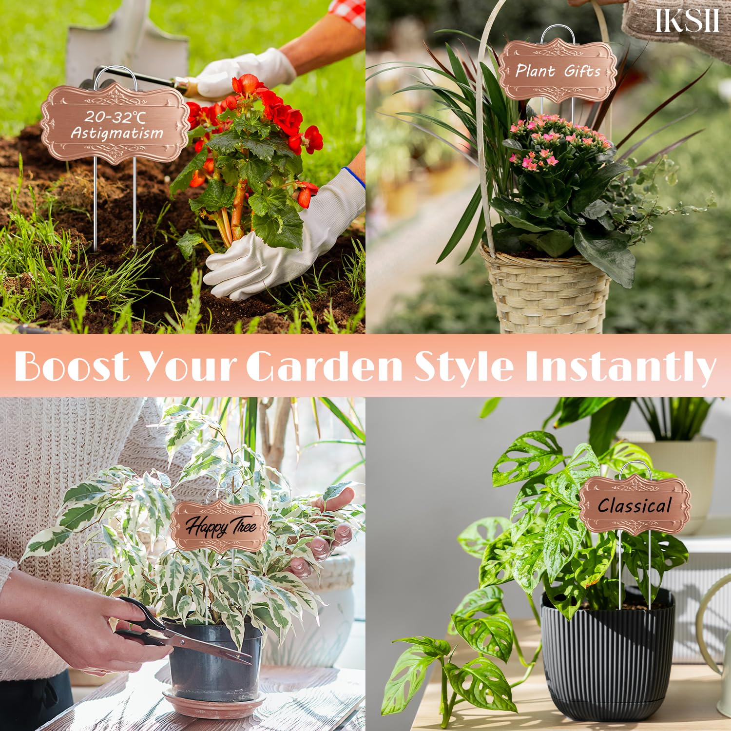 IKSII 30 Pack Metal Plant Labels,Larger Area 3.7