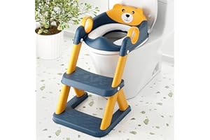 COOSEYA Toilet Seat, Potty Training Seat for Toddler, Upgraded 2-in-1 Potty Toilet Training for Boys and Girls,Waterproof Cushioned Mat with Non-slip Step Stool