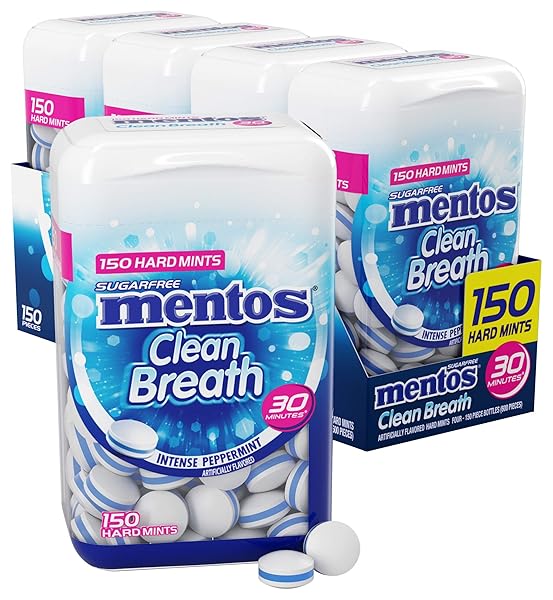 MENTOS CLEAN BREATH HARD MINTS, INTENSE PEPPERMINT FLAVOR,...