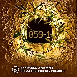 CAMANTU Artificial Olive Garland with Lights 6ft