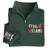 Chillever Personalized Quarter-zip Embroidered Teacher Sweatshirt, Shirt, Hoodie, Custom Teacher Gifts, Back to School 2025
