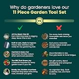 Green Haven 11-Piece Garden Tools Set with Storage Bag – Stainless Steel Hand view 9