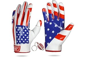 LYRX Professional Football Receiver Gloves with Optimal Silicone Palm Non-Slip Grip Control Ultra-Stick Sports Lightweight Glove and Precision Fit