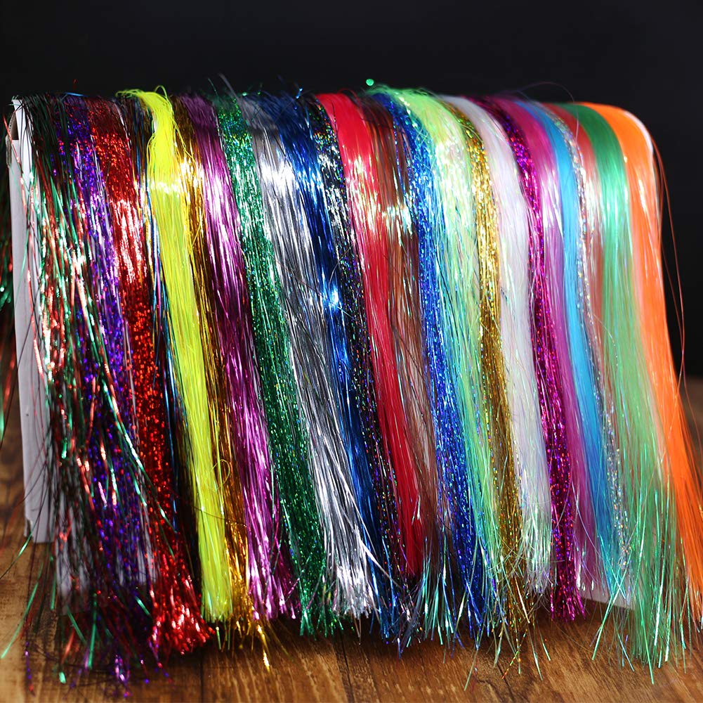 Fly Tying Materials 24 Colors Krystal Flash Ripple Flashabou Flies Fishing Lure Making Supplie