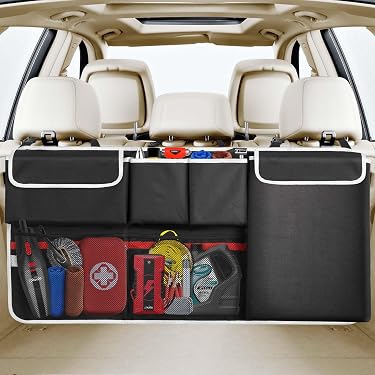 Organiseur De Coffre Voiture Durable Avec Poches - Rangement Siège Arrière Accessoires Automobiles