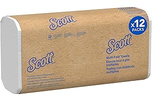 Scott Professional Universal Multifold Paper Towels, Bulk (03650), Absorbency Pockets, White, 9.2"x9.4" Towel, White, Compres