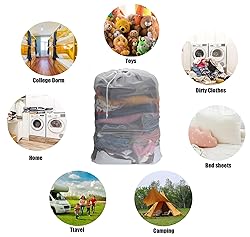 Nicunom 6 Pack Mesh Laundry Bag with Drawstring