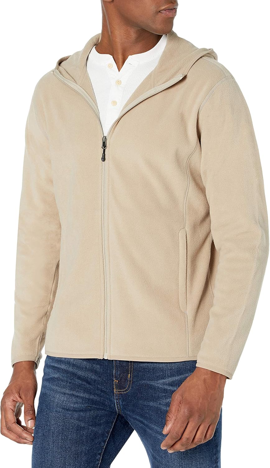 Amazon Essentials Longsleeve Hooded Fullzip Polar Fleece Jacket, Tan