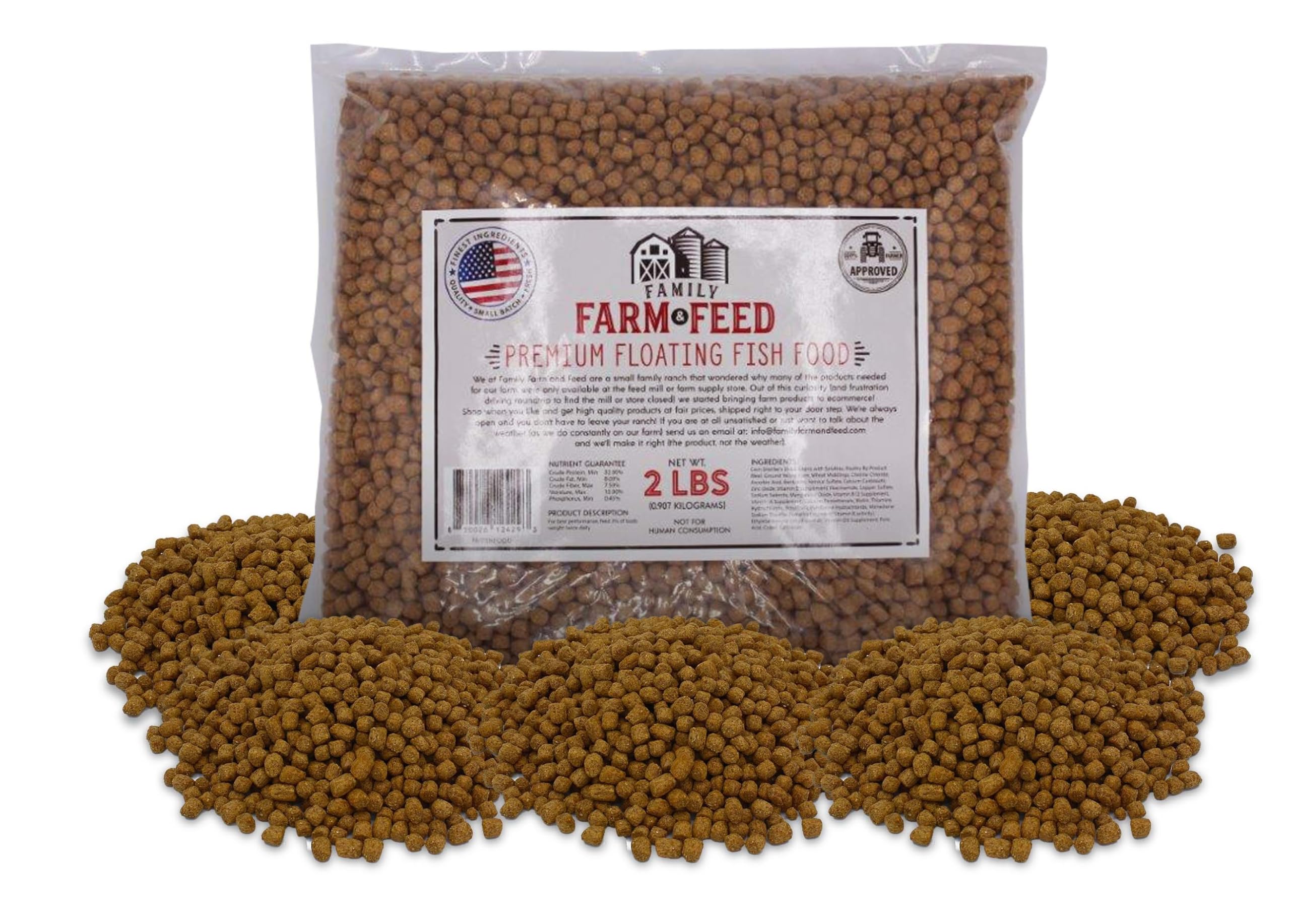 Photo 1 of FAMILY FARM AND FEED | Premium Floating Fish Food | Pond and Lake | Pellets | 2 Pounds